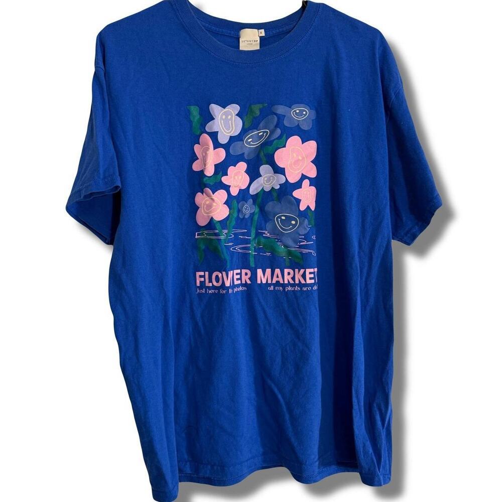 Skinny dip Blue Flower Market Oversized T Shirt Women’s Size Medium